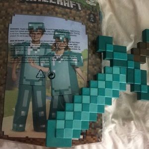 Halloween Minecraft costume + a sword 7-8 years